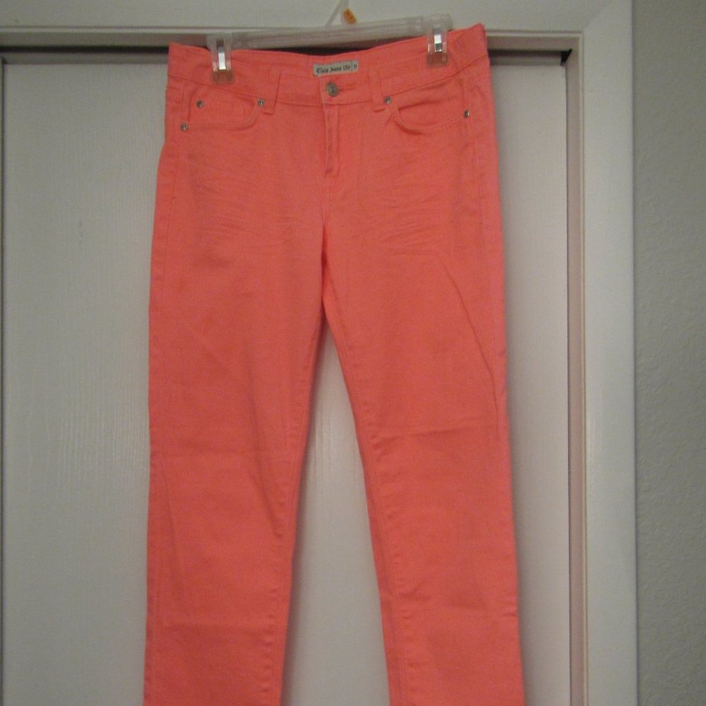 Cielo Women's Bright Coral Skinny Jeans